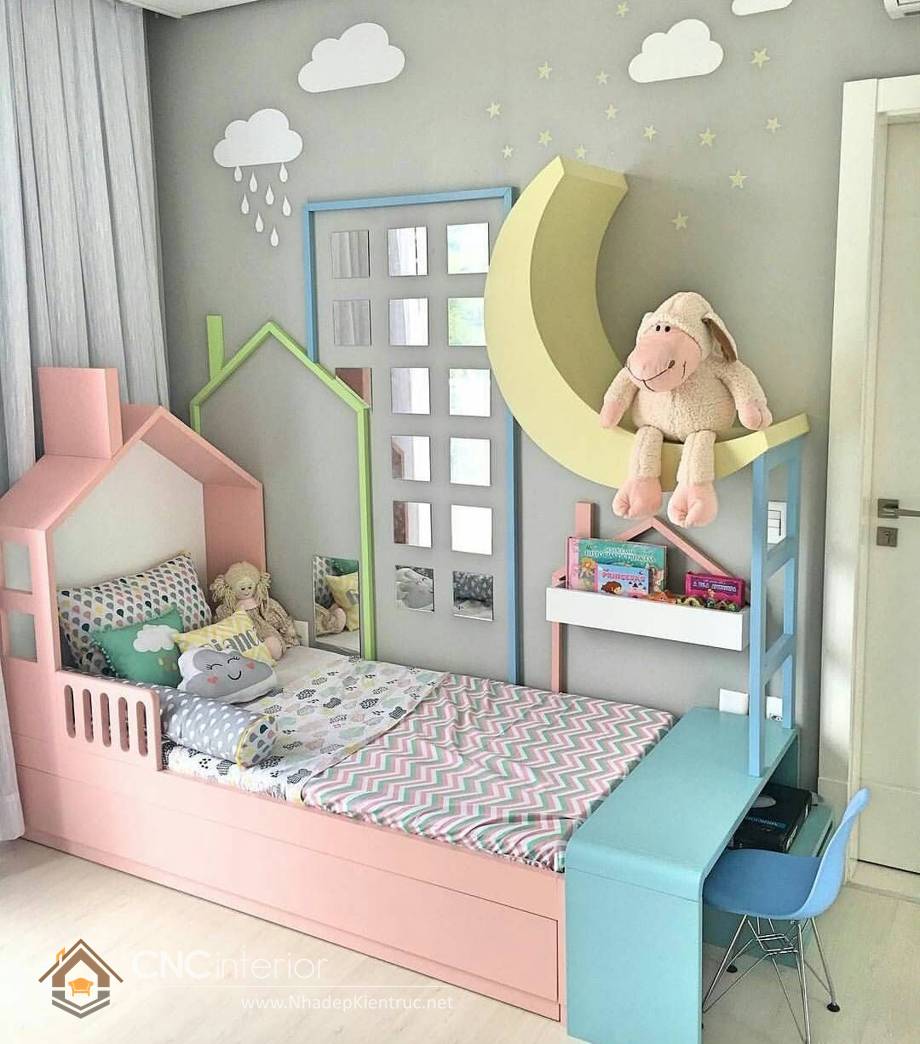 Màu hường đang là xu hướng mới trong thiết kế phòng ngủ con gái BG